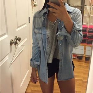 Denim button down