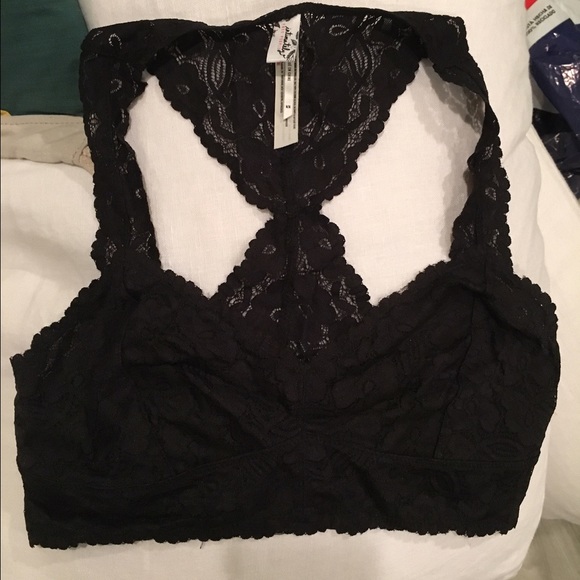 New Free people black galloon bralette