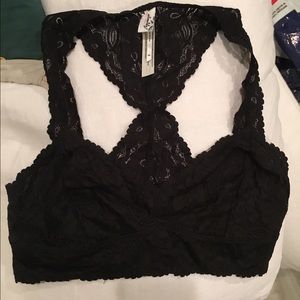 New Free people black galloon bralette