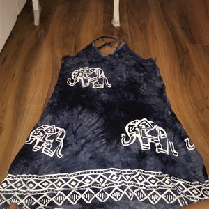 Dark blue tye dye elephant dress