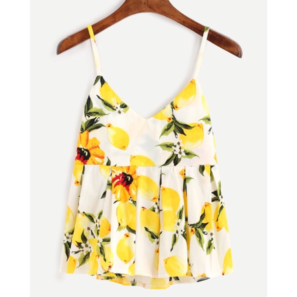 Lemon Print Crop Top