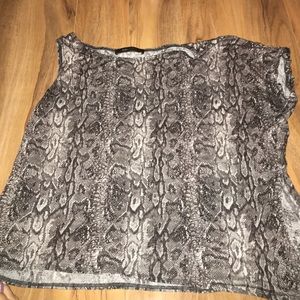 Bcbg grey snakeskin top