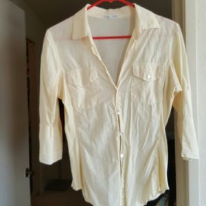 James Pierce yellow cotton dress shirt