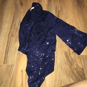 Navy blue sequin blazer
