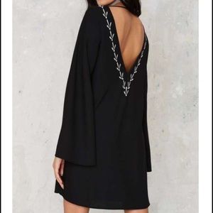 Nasty gal black bell sleeve dress