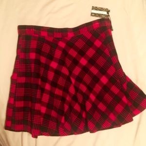 F21 Plaid Corduroy Skater Skirt