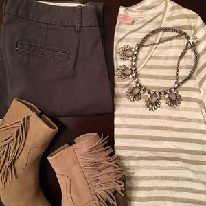 J Crew pants/LOFT tee combo