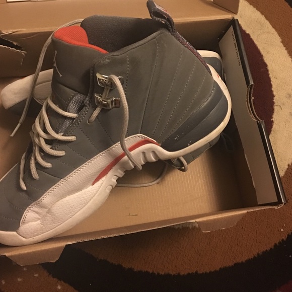Air retro 12s orange grey and white