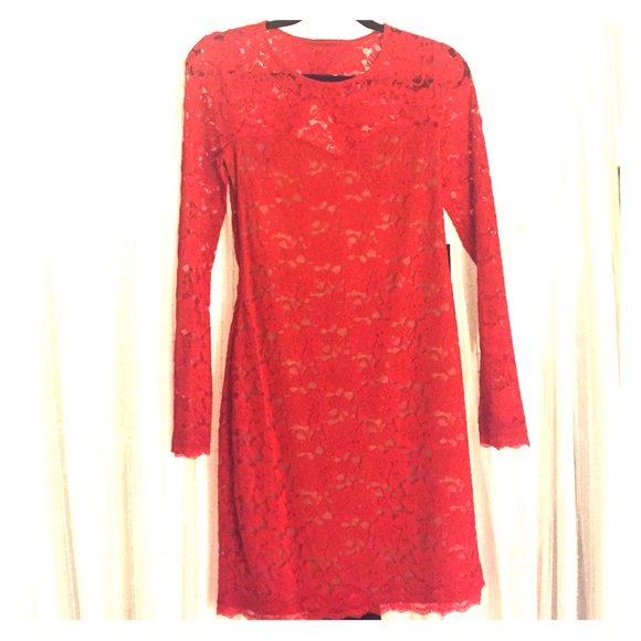 Never been worn! Sexy red lace dress from Express!