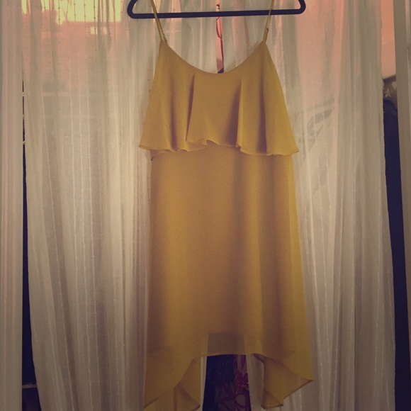 BCBG mustard colored dress