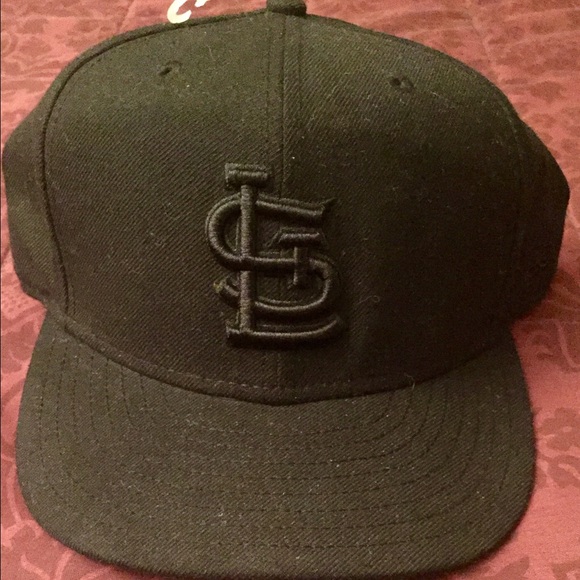 St. Louis Cardinals All Black 59Fifty New Era Hat
