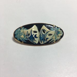 Vintage Drama Mask Pin With Gift Box