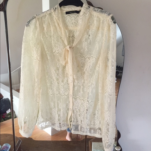 Tie Neck Lace Blouse