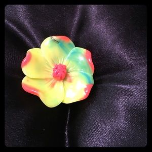 Neon Colored Med Sz Funky Hawaiian Flower Pendent