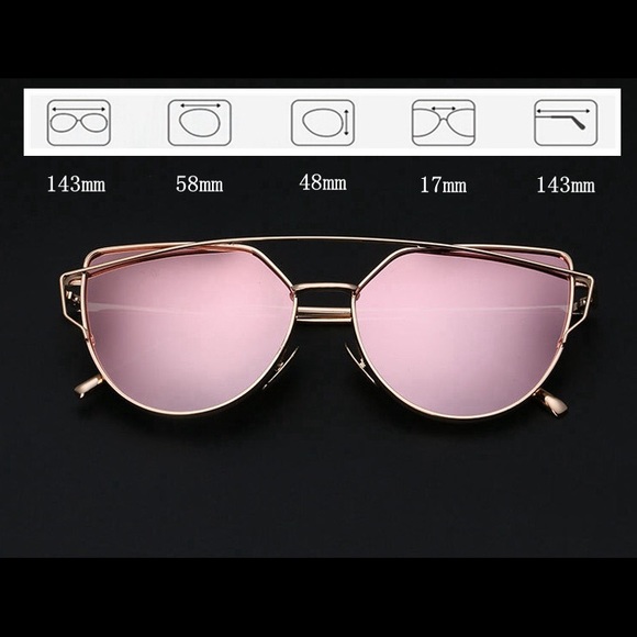 Mirror Cross Wire Cat Eye Sunglasses - Picture 2 of 4