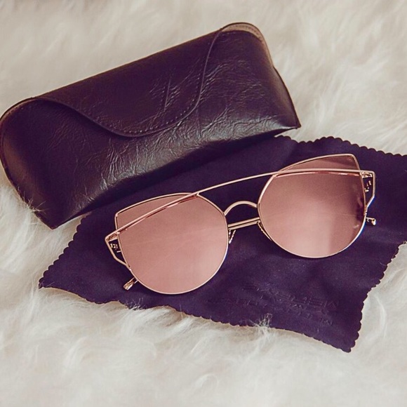 Mirror Cross Wire Cat Eye Sunglasses - Picture 3 of 4