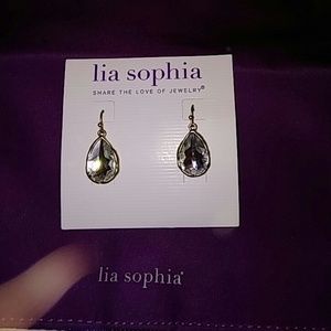 New Lia Sophia "As You Wish" goldtone dangle earri