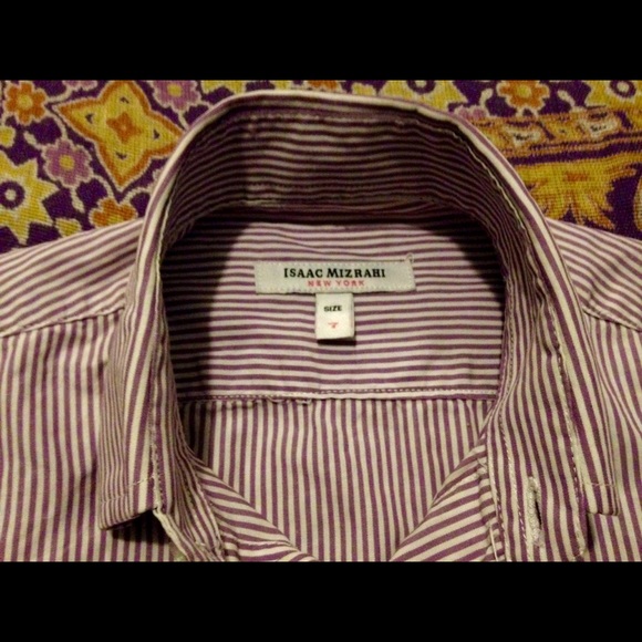 🐢Isaac Mizrahi New York - dress shirt - size 7🐢