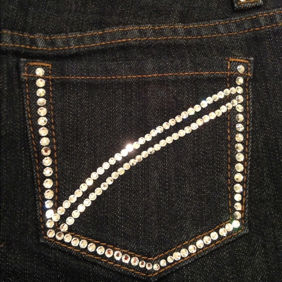 SWAROVSKI CRYStALS Denim Mini Skirt - Picture 3 of 5