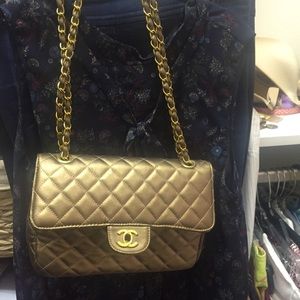 Gold chain link bag