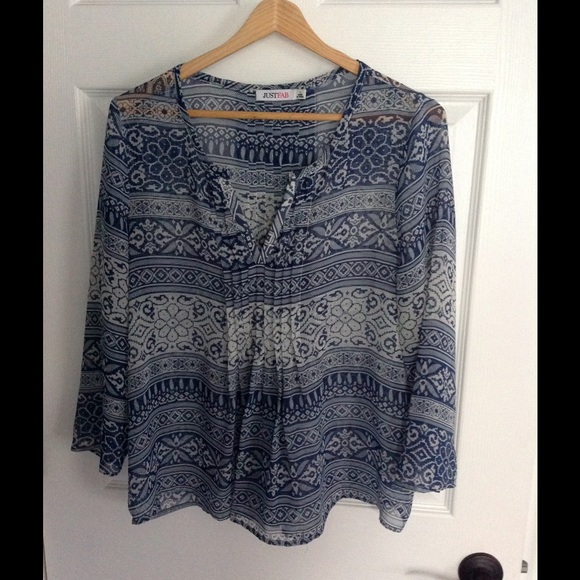 JustFab Sheer Blouse