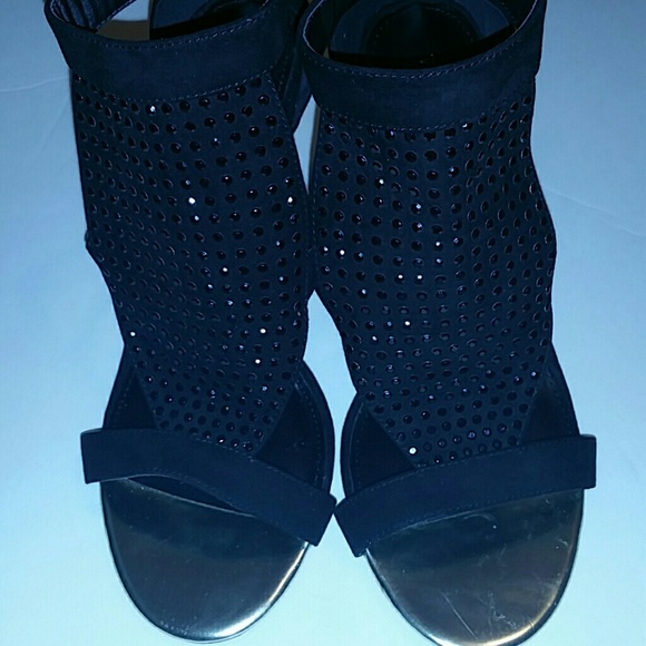 Rhinestone Peep Toe Heels (Wide Width)