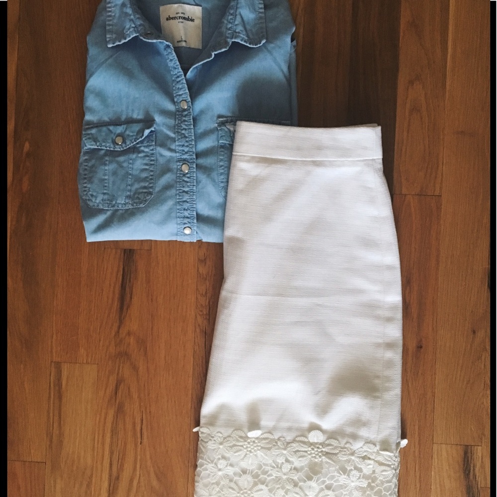 JCrew factory white mini skirt