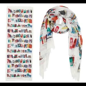 ISO Kate Spade Library Illustration Scarf/Book