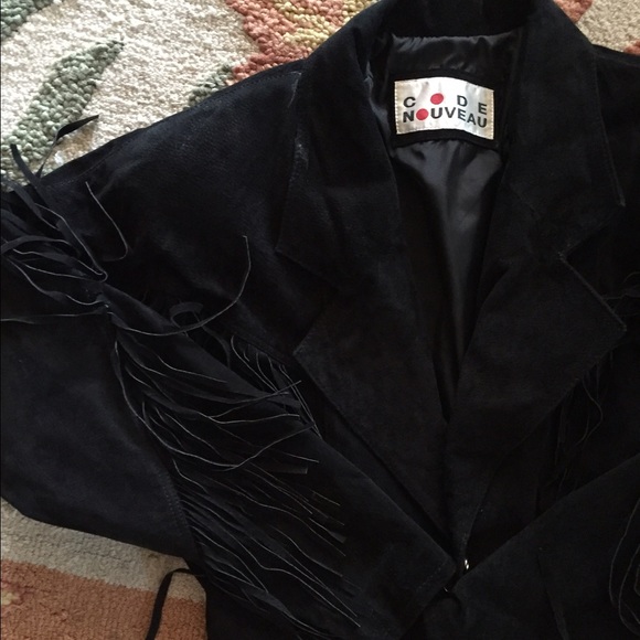 Vintage code nouveau suede fringe jacket - Picture 2 of 5