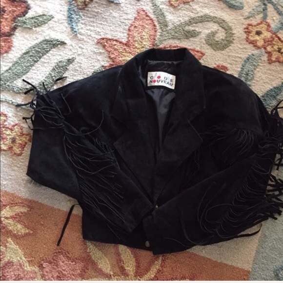 Vintage code nouveau suede fringe jacket - Picture 4 of 5