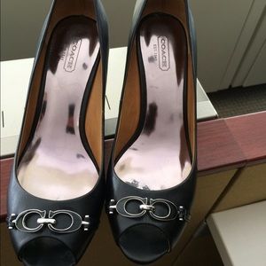 Coach Black Wedge Size 9.5