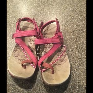 Merrill scrappy sport with toe thong sandals.