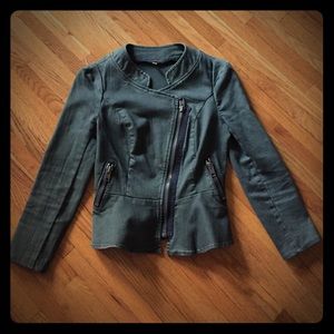 ⭐️ Free People military green peplum moto jacket