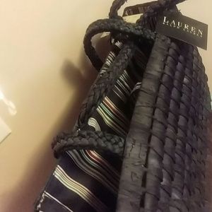 Black rattan purse