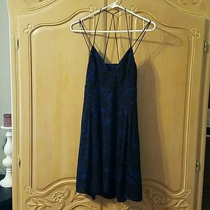 Sexy Blue and Black Backless Dress