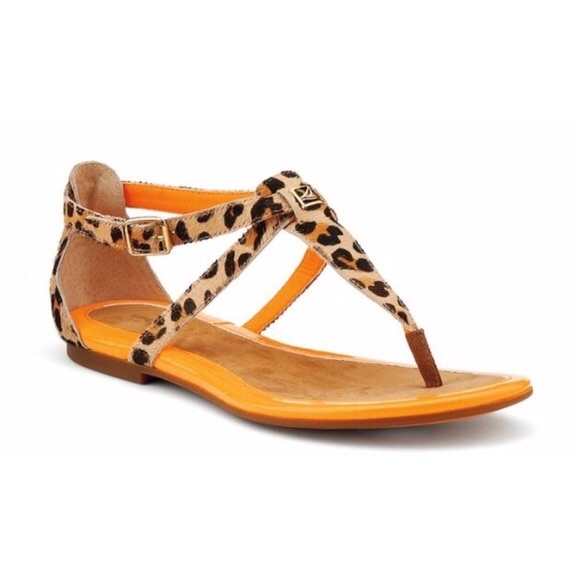 Sperry Sandals Natural Leopard/Neon Orange