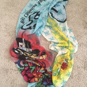 Authentic Ed Hardy Silk Long Scarf