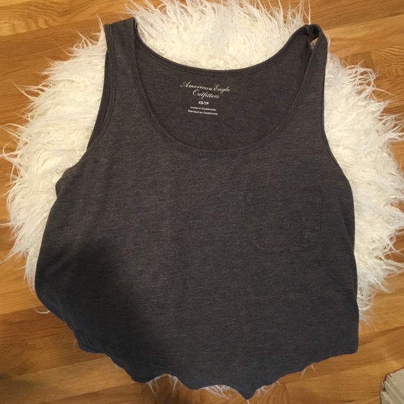 American eagle gray crop tank top