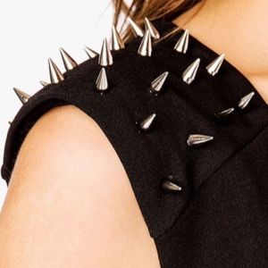 Black spiked shoulder dress size medium