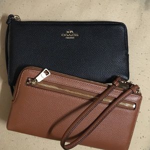 Authentic Coach pebbled leather LG wristlets NEW!