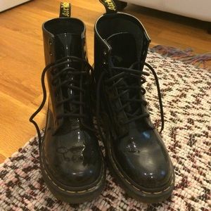 Doc Marten black patent leather classic boots