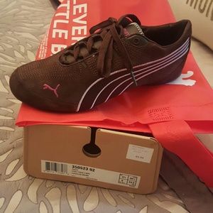 Puma brown suede sneakers