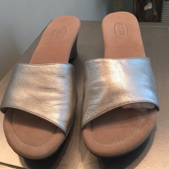 Talbots silver colored slides