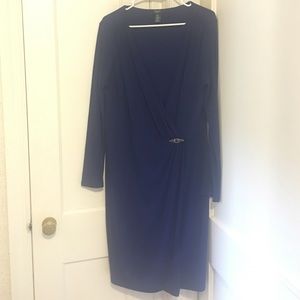 Chaps Faux Wrap Dress