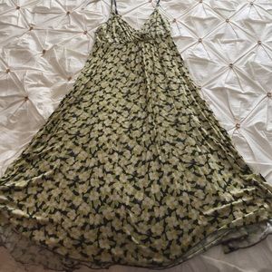 Anthropologie yellow floral dress