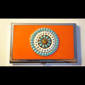 Coral & Turquoise Card Holder