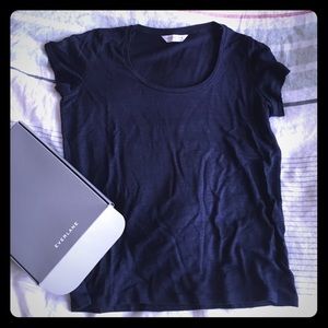 Brand new Everlane navy Linen scoop neck t shirt