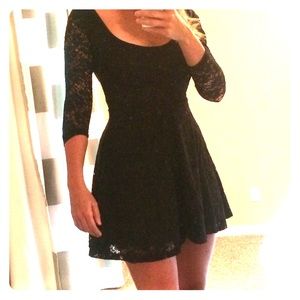Black lace party dress