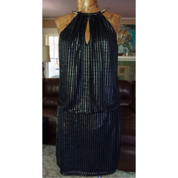 Laundry by Shelli Segal Dresses & Skirts - Sexy black metallic chain cocktail Laundry 10