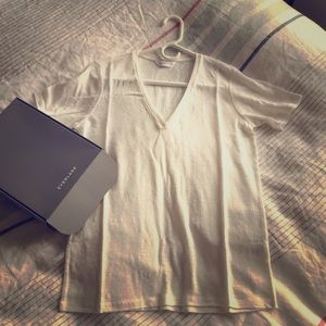 Brand new Everlane white linen V neck t shirt